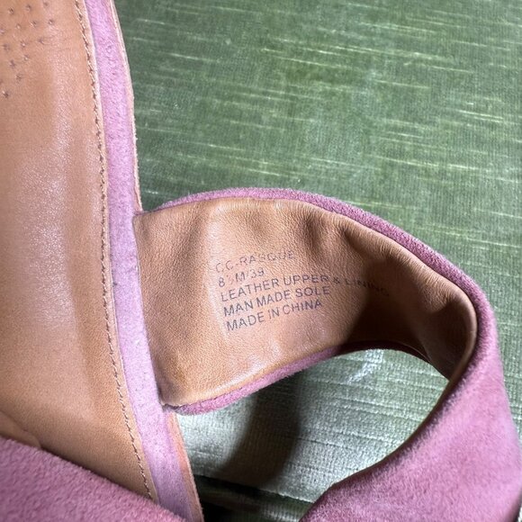 Corso Como Rasque Wedge Sandal Size 8.5 Blush Pink Suede Open-Toe Bow Detail - Picture 8 of 9